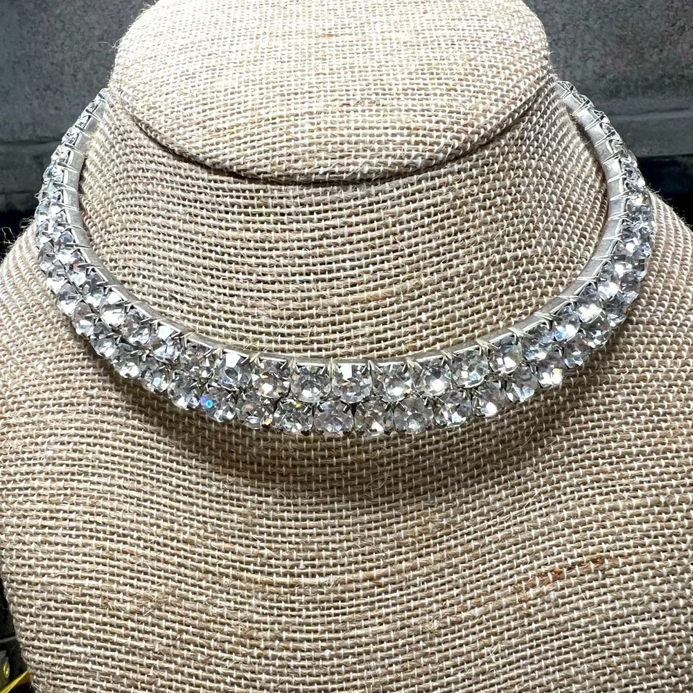 Vintage Single, Double and Triple Rows Rhinestone Choker Collection